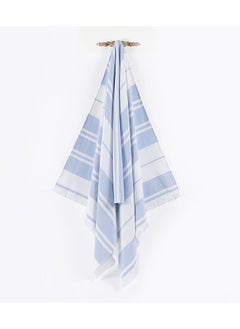 اشتري Turkish Striped Towel, Blue & White - 90x180 cm في الامارات