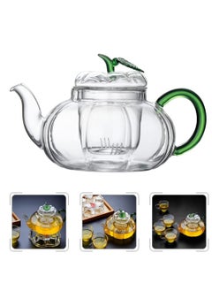 Buy Glass Teapot with Infuser Stovetop Tea Kettle for Loose Leaf Tea Kung Fu Glass Teapot Tea Maker Stovetop Safe Glass Teapot with Lids Handle for Home Office, 600ml in UAE