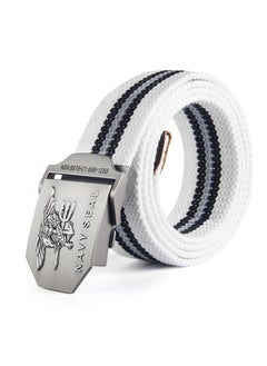 Buy NAVY SEAL Canvas Military Belt for MenWhite stripe White stripe in UAE