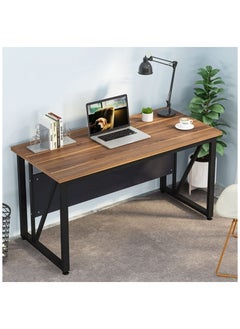 اشتري Computer Desk with Hutch and Bookshelf Home Office Desk with Space Saving Design, Metal Legs Table Desk with Upper Storage Shelves for Study Writing and Workstation,EasyAssemble في السعودية