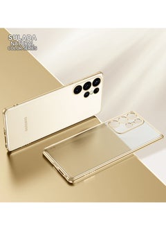 Buy Suitable for Samsung Galaxy S23 Ultra Matte Plated Mobile Phone Shell S22 Ultra Translucent Protective Soft Shell Light Gold in Saudi Arabia