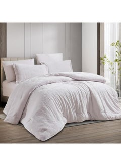 Buy Comforter Set From Hours With A Sophisticated Pattern And Two Sides Of Winter Velvet 4Piece Single Size in Saudi Arabia