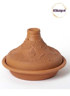 اشتري Luksyol Clay pot for cooking - Handmade tagine pot moroccan for cooking - Lead free earthenware pot - Microwave & Oven Safe - 100% natural & Safe for Health - eco friendly terracotta pots 12.6 inches في الامارات