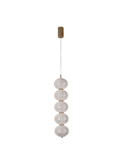 Buy Danube Home Rochelle Pendant Acrylic+Metal D13X60Xh100 Led Copper A6900/1H | Contemporary Pendant Lamps | Hanging Lanterns | Modern Design Indoor Lighting For Bedroom Dining Living Room in UAE