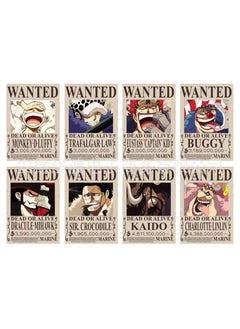 Buy 8-Piece One Piece Anime Poster Wall Sticker in Saudi Arabia