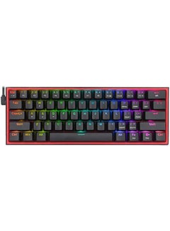 Buy Fizz Pro K616-RGB Wired/Wireless RGB Mechanical Gaming Keyboard, Ultra-Portable, Bluetooth 2.4G Connection, 61 Keys, Hot-Swappable Red Switch, 20 Preset Backlight Modes, Black in UAE