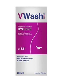 Buy VWash Plus Expert Intimate Hygiene, With Tea Tree Oil, Liquid Wash Prevents Dryness, Itchiness And Irritation, Balances PH, Paraben Free, 200 ml in UAE