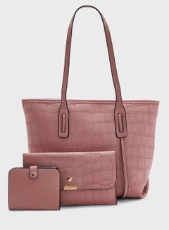 Buy 3 Piece Croc Tote Handbag Set in UAE