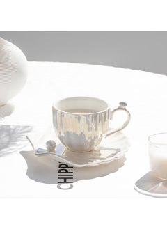 Buy Pearl Shell Coffee Cup Creative Coffee Cup Plate Ceramic Cup Afternoon Tea Set Tea Set in Saudi Arabia