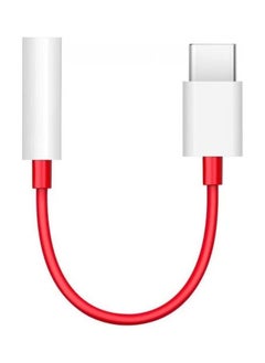 اشتري Type-C To 3.5mm Aux Audio Cable Adapter For OnePlus Red/Silver/White في الامارات