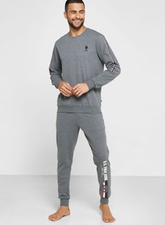 Buy Logo Printed Sweatshirt And Sweatpants Set in UAE