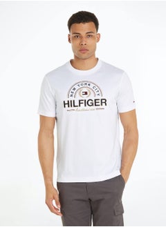 Buy Men's Icon Hilfiger T-Shirt - Cotton, White in UAE