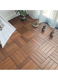 Buy Wooden Floor Tiles 31x3x31cm Wood Decking Tiles Floor Tiles Office Floor Tiles Home Floor Tiles Diy Tiles Garden Tiles Pack of 10 in UAE