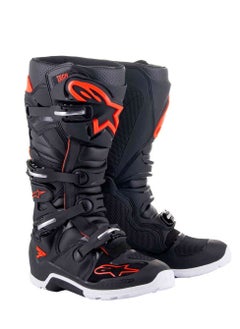 Buy Alpinestars Tech 7 Enduro Motorcycle Boots Black Red Fluro in UAE