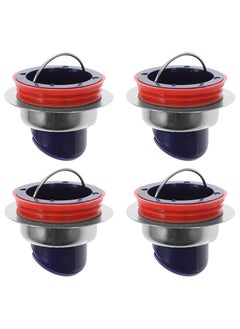 Buy Floor Drain Odor Proof Core, 4 Pcs Drain Guard Sewer Backflow Preventer Deodorization Drain Plug Hair Stopper Hair Catcher for Kitchen Bathroom Laundry Dark Blue White in Saudi Arabia