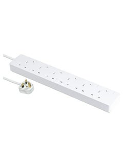 Buy Schneider Electric 6G AvatarOn Trailing Switched Socket Extension Cord, 3 Meter Length, White in UAE