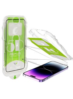 Buy Miqia High Definition High-quality Tempered Glass Protective Film For IPhone 15 Pro Max, Fully Covered Quick Fix Box 9H HD View Auto-Dust Removal Screen Protector in UAE