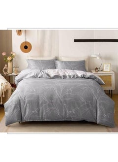 اشتري 400 Thread Count Microfiber Cotton King Size Bedding Set Soft Luxurious Satin Long Staple Duvet Cover Set King Size Bedding Set (1 Duvet Cover 1 Fitted Sheet & 4 Pillow Cover) في الامارات