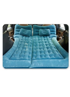 Buy 7-Pieces Air Mattress Inflatable Bed for Car Travel and Camping with 2 Pillows 180K Blue in UAE