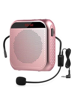 Buy Voice Amplifier with Wired Microphone Headset, Portable Rechargeable PA System Speaker,  Personal Microphone Speech Amplifier, Loudspeaker for Teachers, Tour Guides/Coaches Metting (Rose Gold) in Saudi Arabia