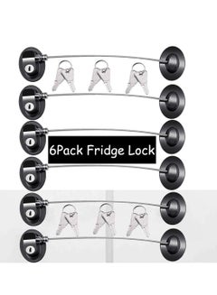 Buy Refrigerator Door Locks(6 Pack Black),Mini Fridge Lock, File Cabinet Lock, Drawer Lock, Lock for Cabinet, Child Safety Lock Refrigerator Door Lock in UAE