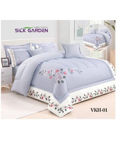Buy Double duvet cover set, in attractive colors, consisting of 8 pieces, 220 x 240 cm in Saudi Arabia