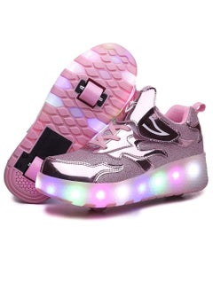 Buy LED Flash Light Fashion Shiny Sneaker Skate Shoes With Wheels And Lightning Sole 37 in Saudi Arabia