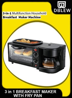 Buy 3 in 1  Breakfast Maker with Fry Pan, Non Stick Griddle Oven Tray and Coffee Pot in UAE