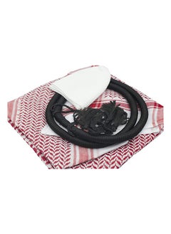 Buy YATHREB Keffiyeh Set for Men, Ghutra set, Red or Black Arabian Scarf Set, Arabian Fashion, Arab Scarf Shaykh Boys Head Covering - Plus with Head Ring Agal Iqal Emirati, One Size … in UAE