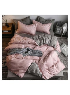 Buy 4-Piece Bed Sheet Set Luxury Cotton Microfiber Soft Quilt Set with 1 Comforter/Quilt Cover, 1 Flat Sheet and 2 Pillowcases Single 2m 200x230cm Bed in Saudi Arabia
