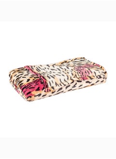 Buy Elite Home Pink Leopard Printed Soft & Cozy Flannel Fleece Blanket Double Size (200x220 cm) for All Season in UAE