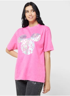 اشتري Mickey Oversize Garment Dye Front & Back T-Shirt في الامارات