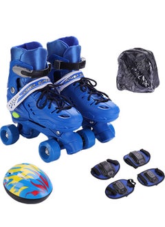 Buy Design For Girls Boy Kids Child Adjustable Quad Roller Skates Shoes Sliding Sneakers 4 Wheels 2 Row Line outdoor Gym Sports in Saudi Arabia