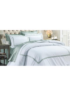 Buy Somer Field - 100% Cotton Satin 230 TC - 06 Piece Embroideried Bedding Comforter - Quilted Emroideried Comforter/Duvet - White in UAE