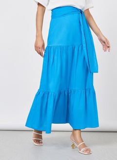 Buy Solid Tiered A-Line  Maxi Skirt in Saudi Arabia