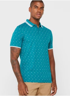 Buy Micro Print Polo Shirt in Saudi Arabia