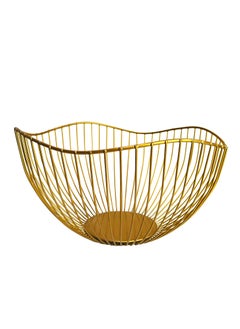 Buy Wire Fruit Basket Gold Fruit Bowl for Kitchen Counter Wave Fruit Basket ServingBowl Wire Fruit Dish for Fruits and Veggies in UAE