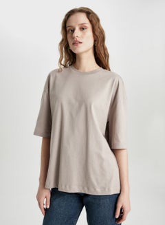 Buy Oversize Fit Crew Neck Short Sleeve T-Shirt in UAE