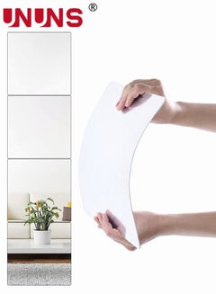 Buy 3D Mirror Wall Sticker Tiles,Non-Breakable Acrylic Full Length Wall Mirror Tiles,12 Inch x 4Pcs Flexible Plastic Mirror,Full Body Mirror Tiles For Bedroom,Home Gym,Home Wall Decor in Saudi Arabia