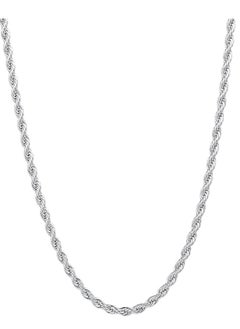 Buy Silver Tone Rope Chains for Men, 3mm Mens Chain Necklace in Egypt