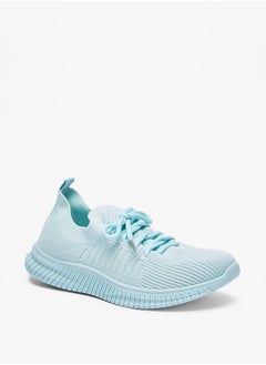 Buy Women's Mesh Detail Sports Shoes with Lace-Up Closure in UAE