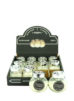 اشتري Scented Jar Candles (Set of 12 PCS) Handmade with Fragrance - White في الامارات