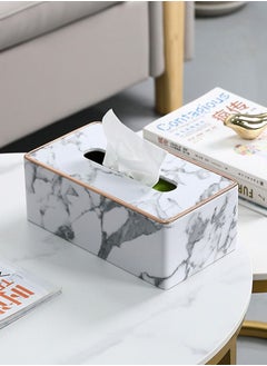 Buy Organizer Room Hotel Luxury Storage Leather Marbling Tissue Boxes in UAE