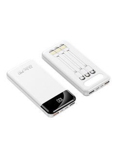 Buy Mobile Power,20000mah,20W PD QC 3.0 Fast Charging Portable Charger with Its Own Cable,Battery Pack with 4 Inputs,Compatible with Smartphones/Tablets(White) in Saudi Arabia