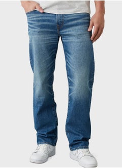 Buy Mid Wash Relaxed Fit Jeans in UAE