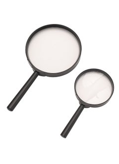 Buy Magnifying Glasses 2 Pieces Handheld Reading Magnifier for Kids and Seniors Non-Scratch Quality Glass Lens Black K20004 in Saudi Arabia