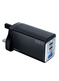 اشتري 65W GaN Charger PD/PPS Dual USB-C With QC 3.0 for MacBook Pro/Air, Galaxy S21/S10+, iPhone 14/Pro/Mini, iPad Pro, Pixel, and more Black في الامارات