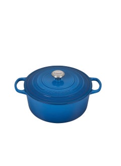 اشتري Le Creuset Signature Marseille Blue Cast Iron 28cm Round Casserole في السعودية