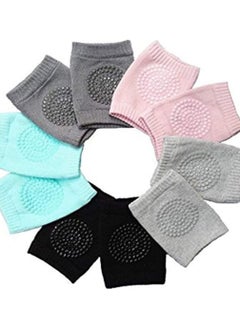 Buy 5 Pairs Baby Kneepads Crawling Anti Slip Knee Breathable High Elastic Sponge Kneepads For Baby, Multicolor in UAE