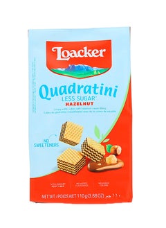 Buy Quadratini Crispy Less Sugar Wafers With Hazelnut Cream Filling 110grams in UAE